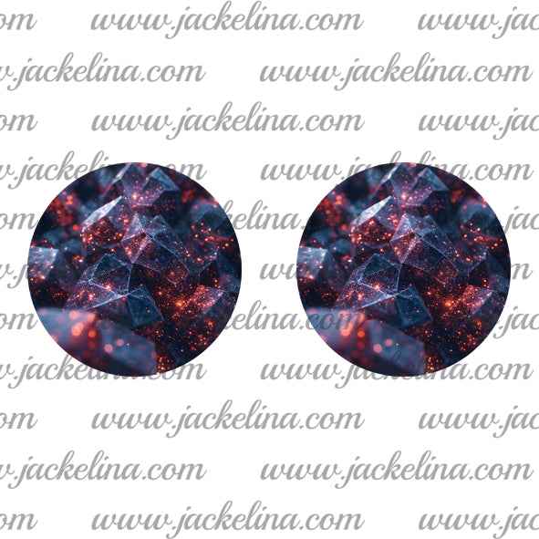 Ohrringe mit Steinmuster in blau und rot