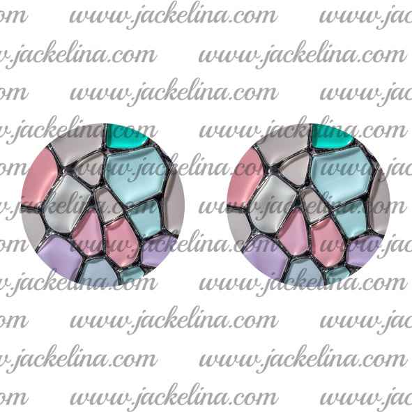 Ohrringe mit Steinmuster in Pastelltönen