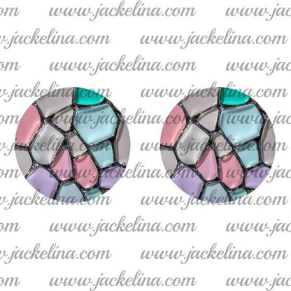 Ohrringe mit Steinmuster in Pastelltönen