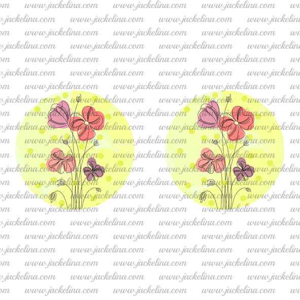 Ohrringe gelb mit bunten Blumen