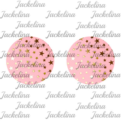 Ohrringe rosa mit goldenen Sternen