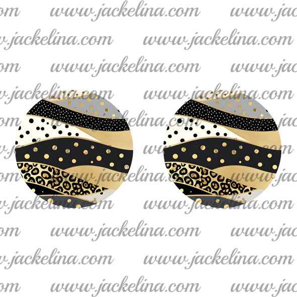 Ohrringe mit Muster in grau, dunkelgrau und hellbraun