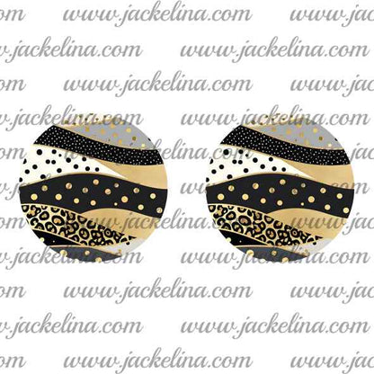 Ohrringe mit Muster in grau, dunkelgrau und hellbraun