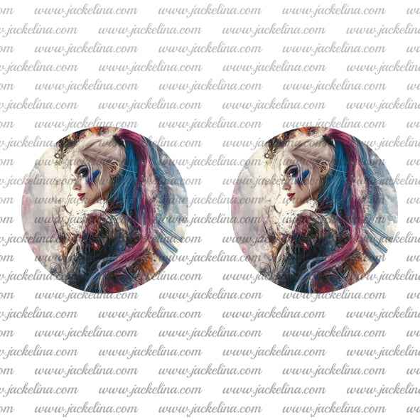 Ohrringe schwarz mit Mond und Gruselkürbissen