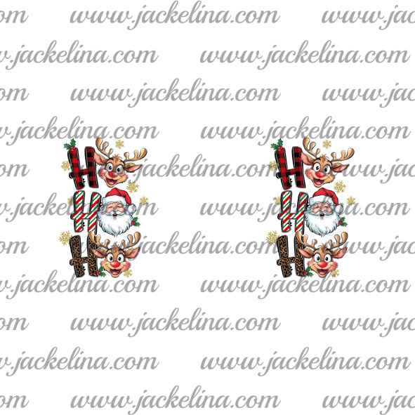 Ohrringe HO HO HO mit Rentier und Weihnachtsmann