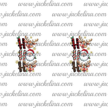 Ohrringe HO HO HO mit Rentier und Weihnachtsmann