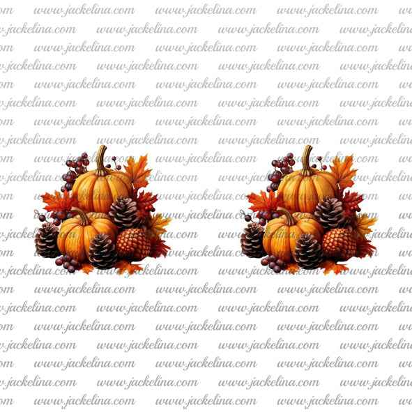 Ohrringe weiss mit Kürbissen und Kiefernzapfen