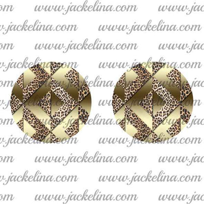 Ohrringe golden gemustert mit Leoprint