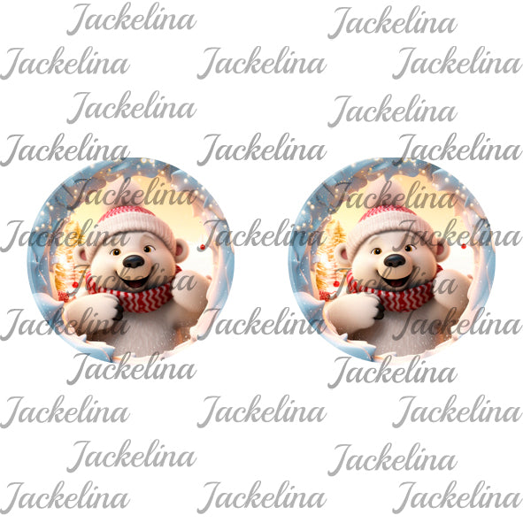 Ohrringe Schneemann mit rot weißer Mütze und rotem Schal