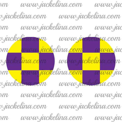 Ohrringe gelb lila kariert