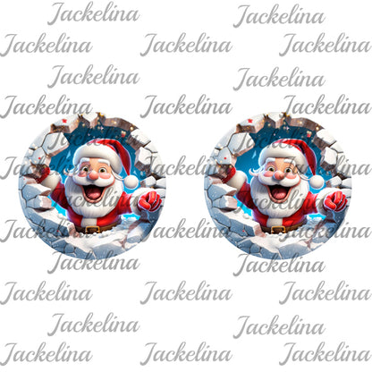 Ohrringe blau mit Weihnachtsmann