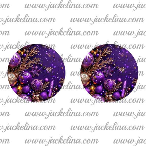 Ohrringe lila mit lila Weihnachtskugeln