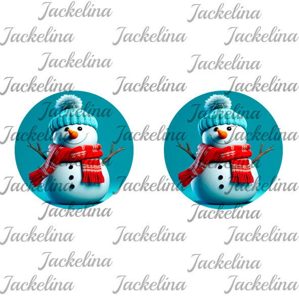 Ohrringe Schneemann mit blauer Mütze und rotem Schal