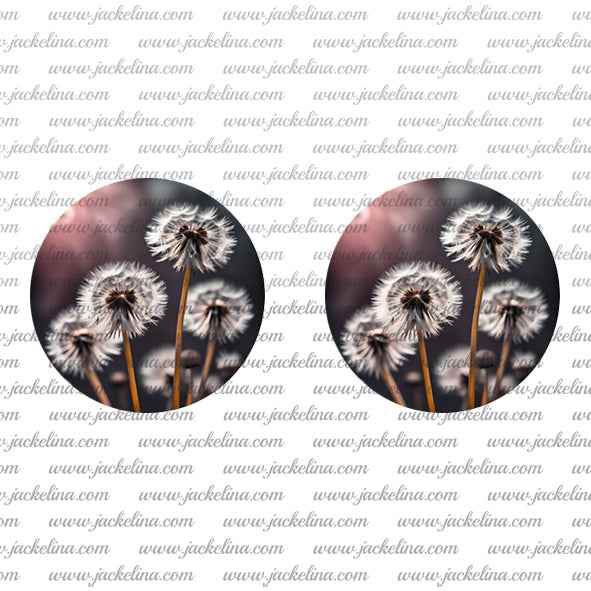 Ohrringe grau türkis mit Pusteblumen