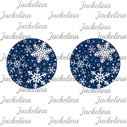 Ohrringe blau mit weißen Schneeflocken