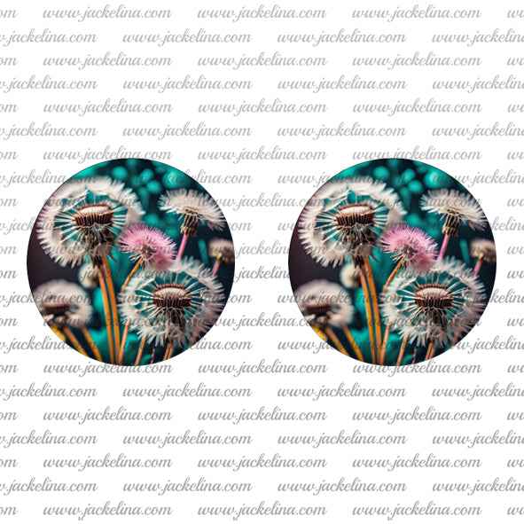 Ohrringe braun pink mit Pusteblumen