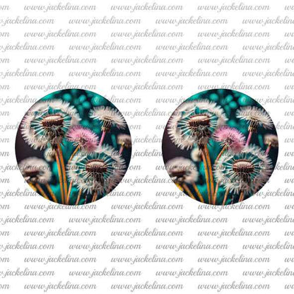 Ohrringe braun pink mit Pusteblumen
