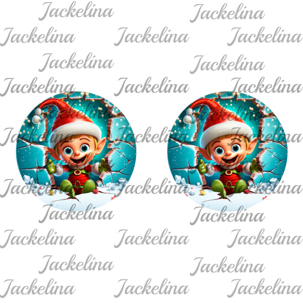 Ohrringe blau mit kleinem Wichtel