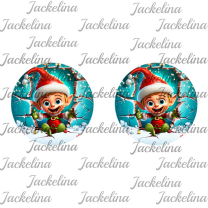 Ohrringe blau mit kleinem Wichtel