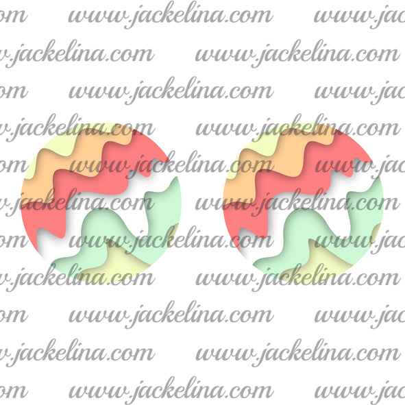 Ohrringe mit Wellenmuster in gelb, orange, rot, weiß und grün