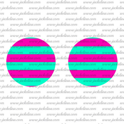 Ohrringe türkis pink gestreift