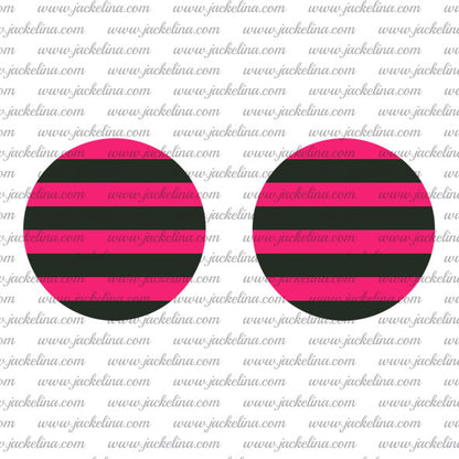 Ohrringe schwarz pink gestreift
