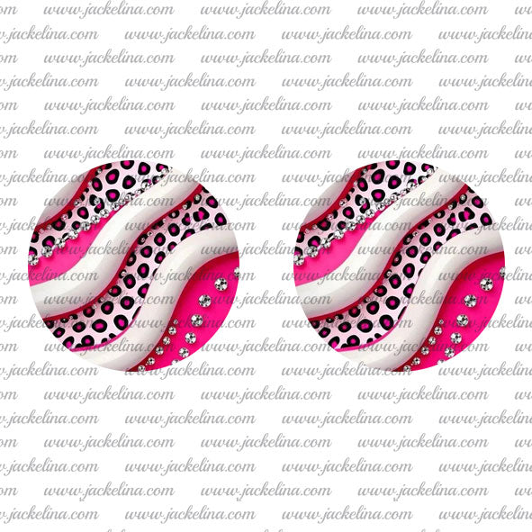 Ohrringe pink weiß gemustert mit pinkem Leoprint
