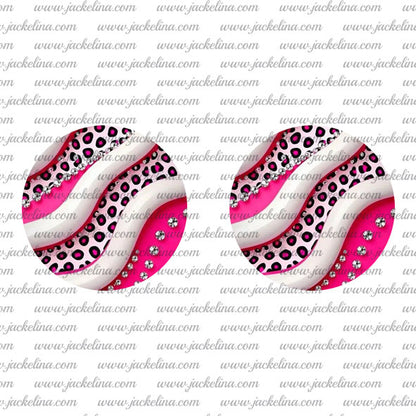 Ohrringe pink weiß gemustert mit pinkem Leoprint