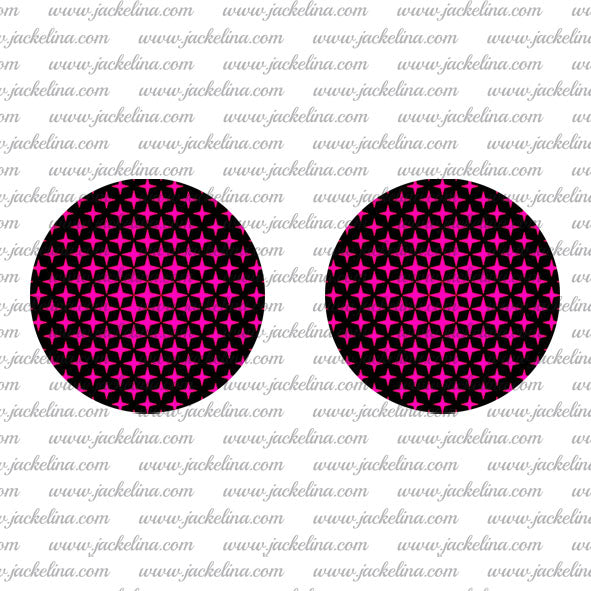 Ohrringe schwarz pink gemustert