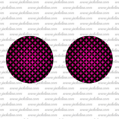 Ohrringe schwarz pink gemustert