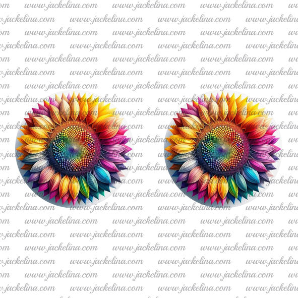 Ohrringe große bunte Blüte