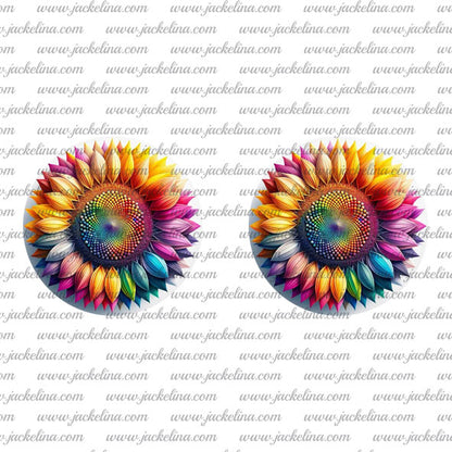 Ohrringe große bunte Blüte