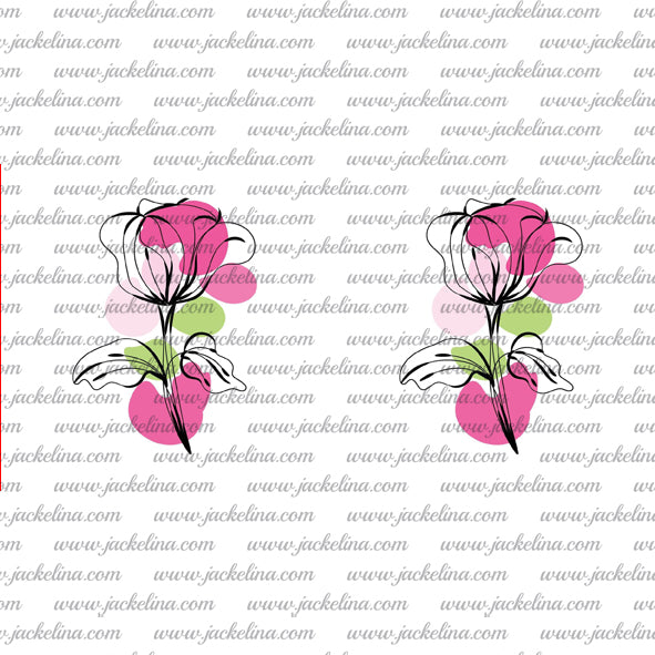 Ohrringe weiß mit pinker Blume