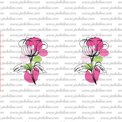 Ohrringe weiß mit pinker Blume