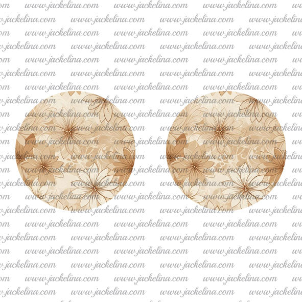 Ohrringe hellbraun - beige mit Blüten