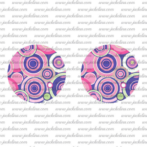 Ohrringe rosa und violette Ringe