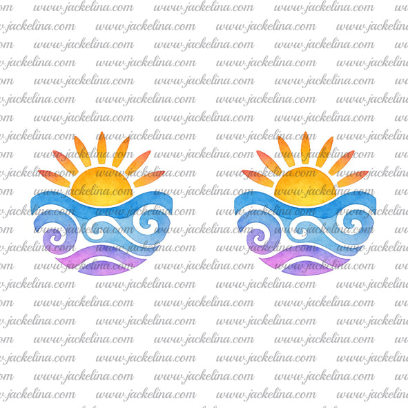 Ohrringe weiß mit Sonne und Meer