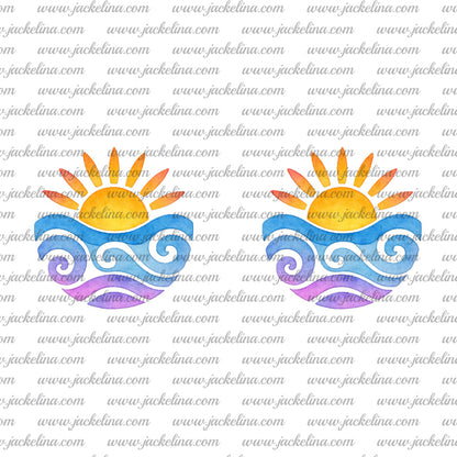 Ohrringe weiß mit Sonne und Meer