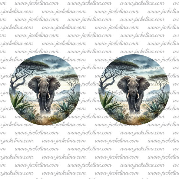 Ohrringe grau mit Elefant
