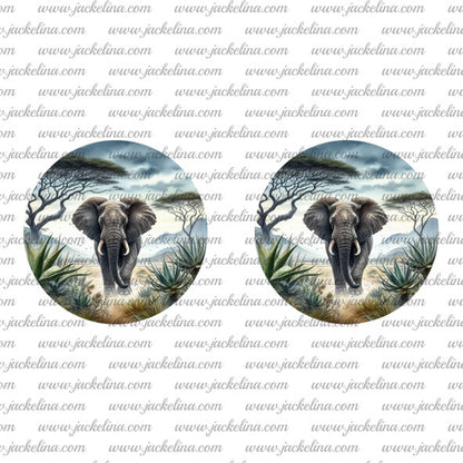 Ohrringe grau mit Elefant
