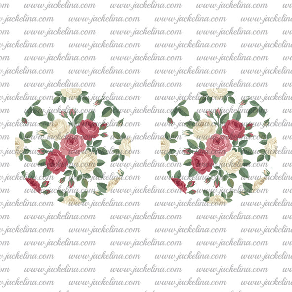 Ohrringe beige mit beigen und pinken Rosen