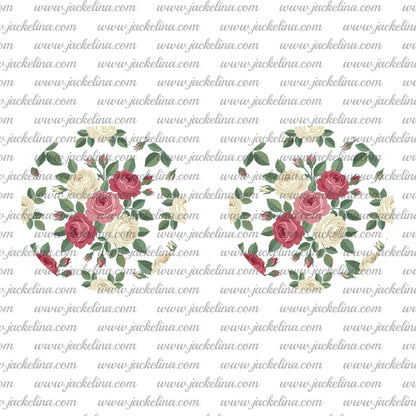 Ohrringe beige mit beigen und pinken Rosen