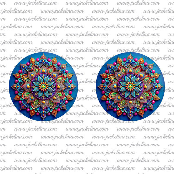 Ohrringe blau mit Mandala