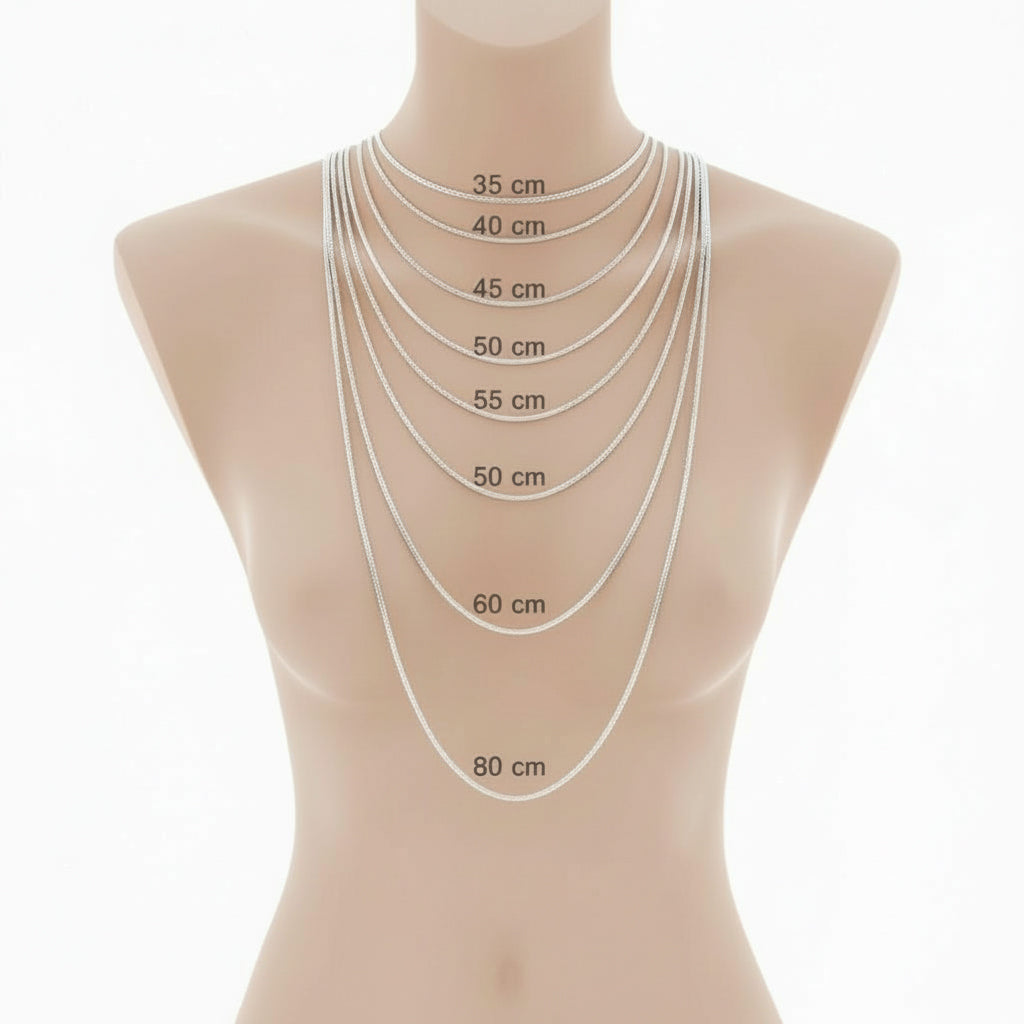 Halskette / Ankerkette aus 925 Silber, 45cm Länge - Runde Glieder