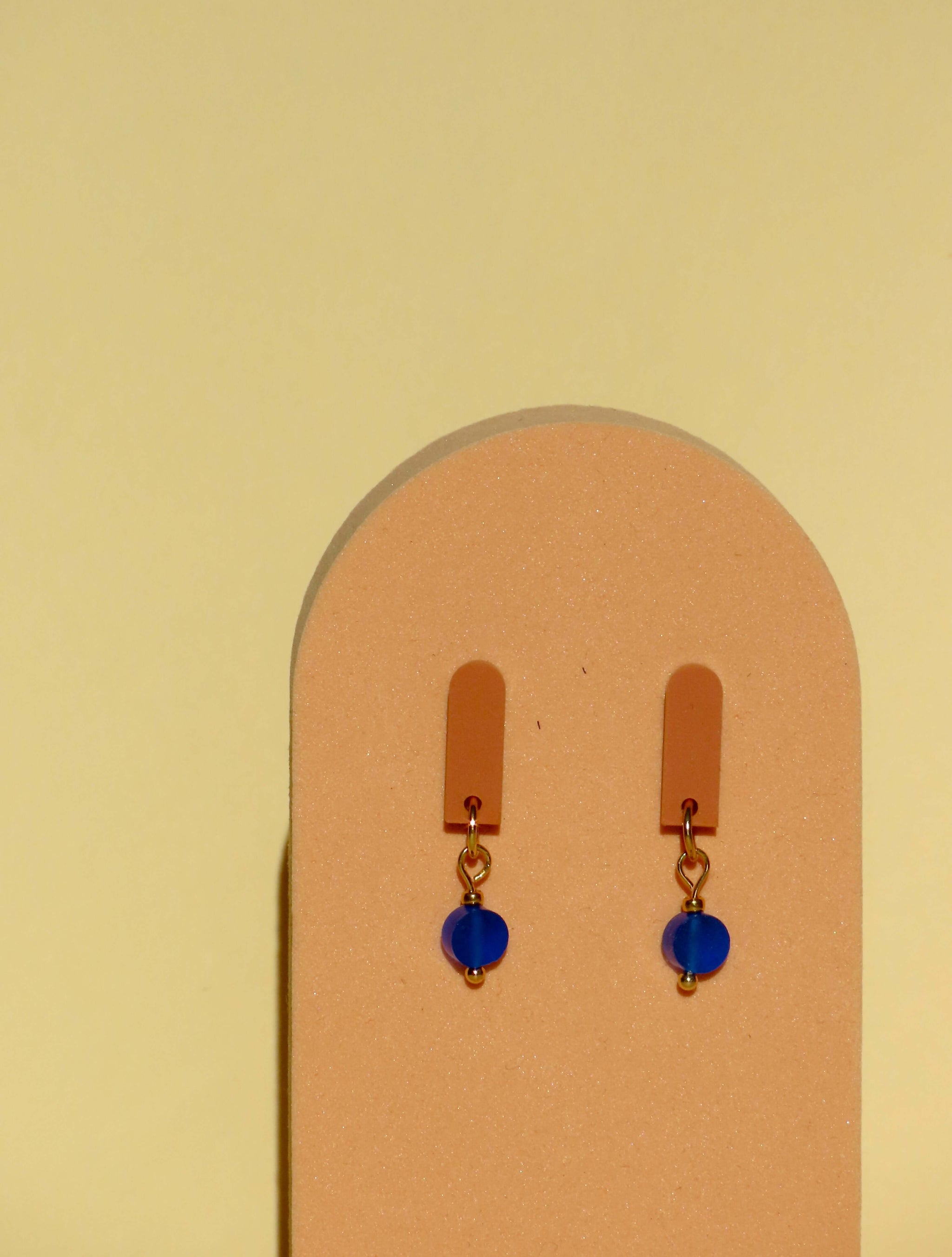 Terrecotta und Blau Paula Ohrringe