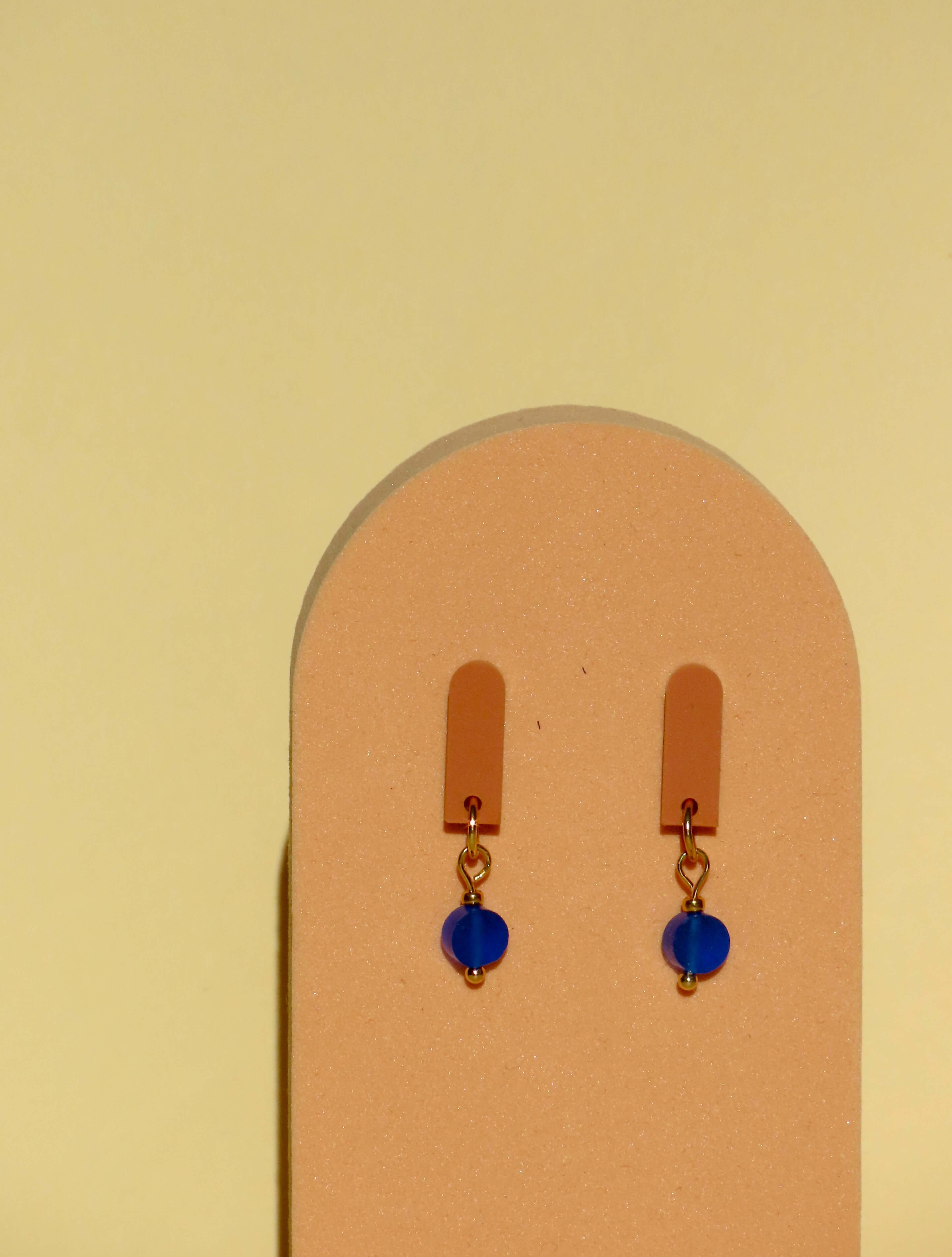 Terrecotta und Blau Paula Ohrringe