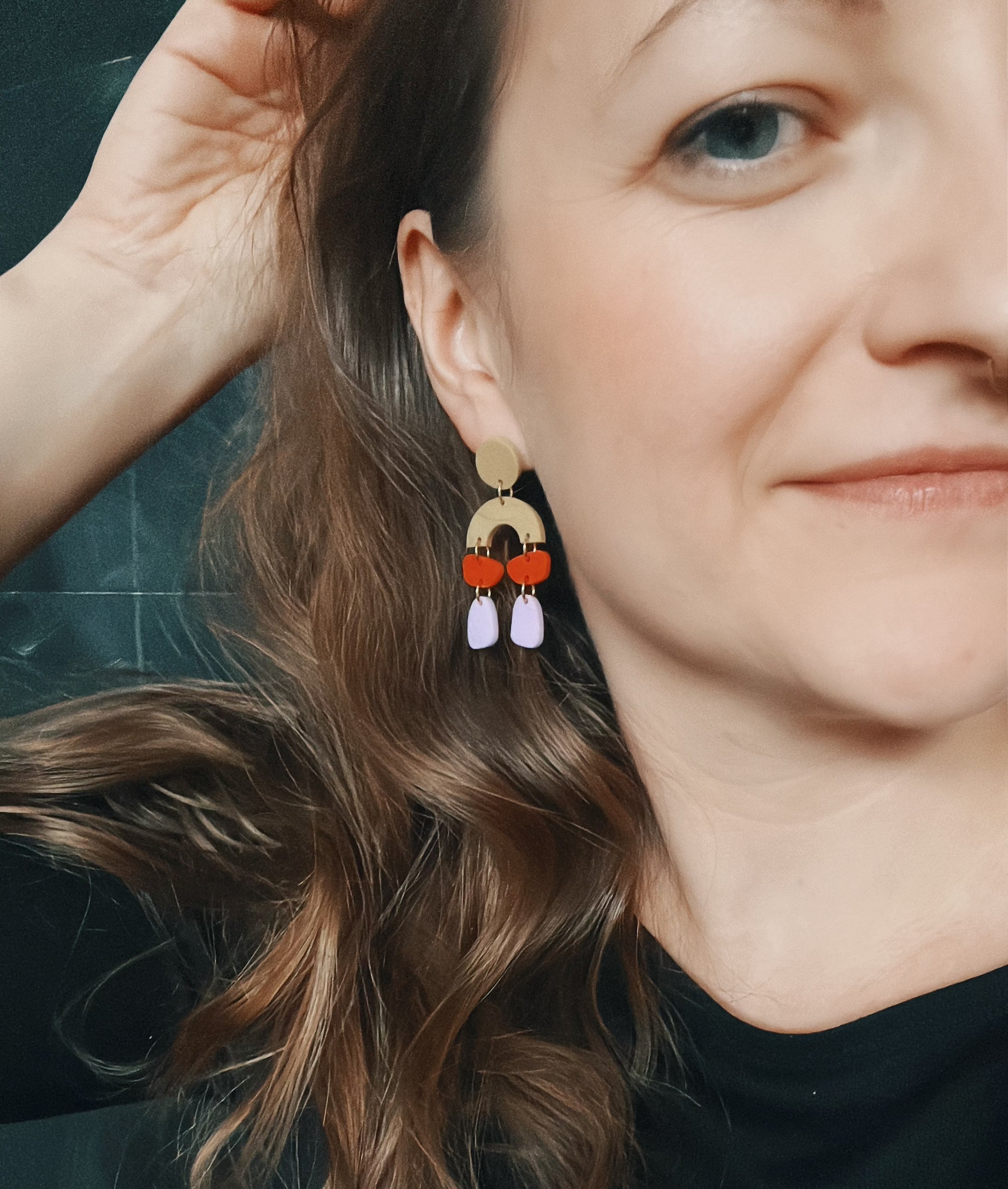 Ophelia Ohrringe in Orange Flieder