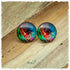 Ohrringe in 20 mm bunt mit goldfarbenen Ornamenten – Fotomuster als Paar