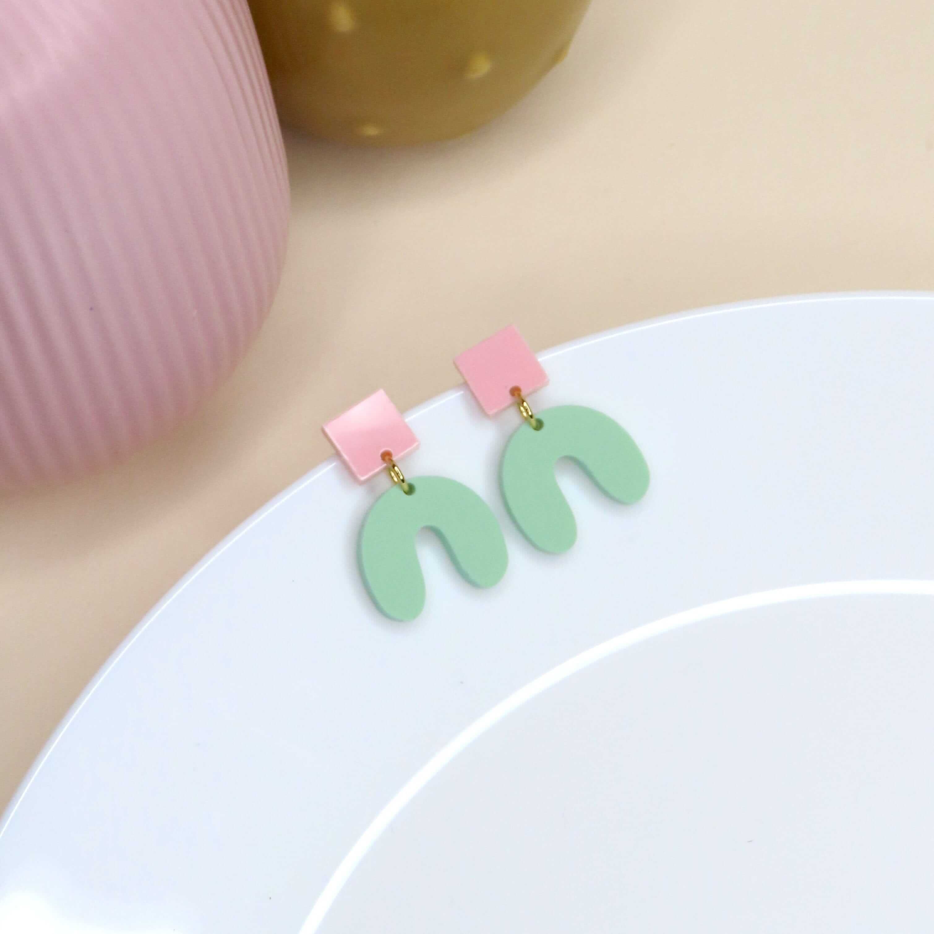 Rose Square Arch Bogen Ohrringe