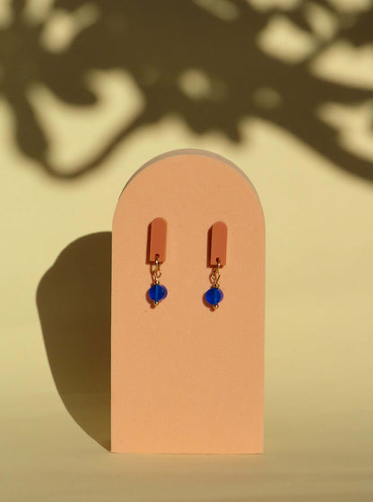 Terrecotta und Blau Paula Ohrringe